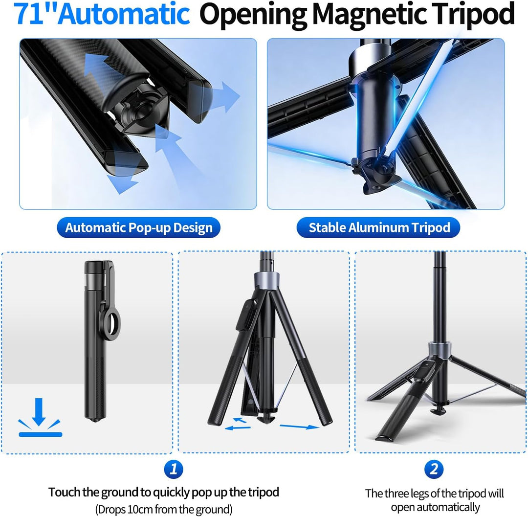 yAyusi 3-in-1 Magnetisches Vlogging-Kit, Influencer Zubehör, Magnetisches Stativ/Mikrofon/Fernbedien