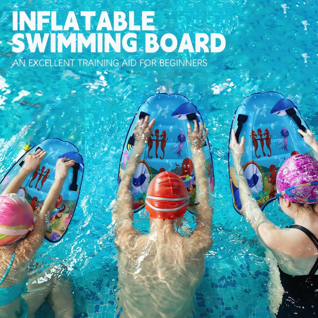 Aufblasbares Bodyboard Kinder, Shyllin Tragbares Aufblasbares Surfbrett mit Griffen, Lernen Hilfsmat