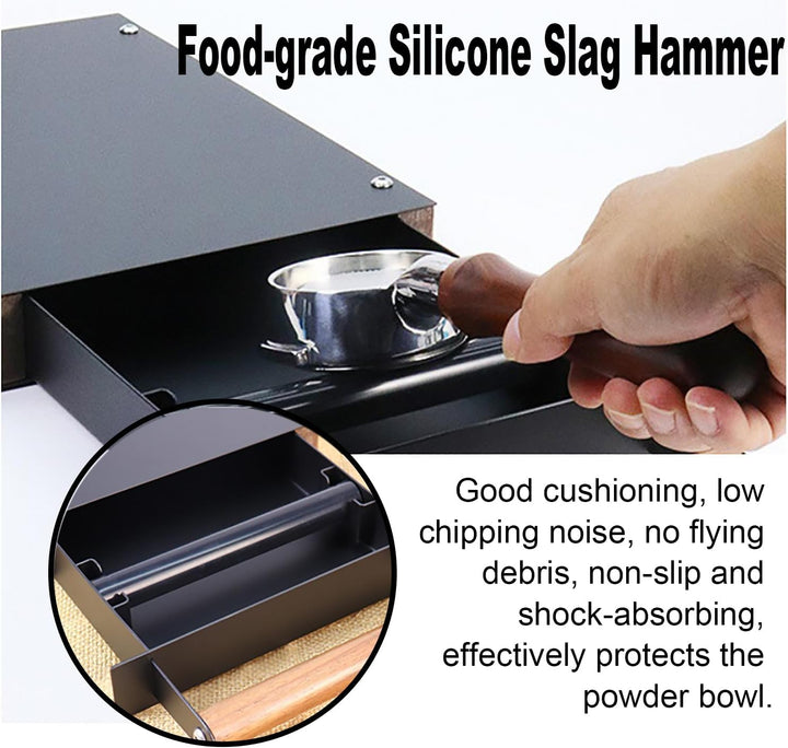 Sudschublade für Siebträger，Kaffeesatz Schublade，Kaffee Klopfbox mit Stossdämpfender Abnehmbarer Klo