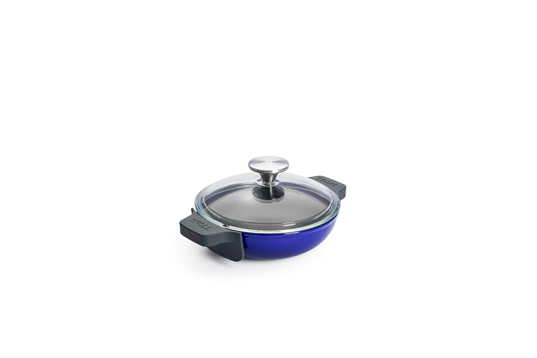 Woll Iron Servierpfanne mit Deckel und Silikongriffen - Induktiv -, Ø 18 cm, 5,5 cm hoch - Geeignet