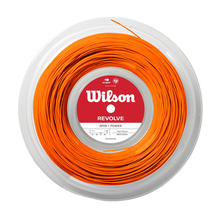 Wilson Unisex Tennissaite Revolve 200 Meter 1,25 mm Orange, 200 Meter 1,25 mm Orange