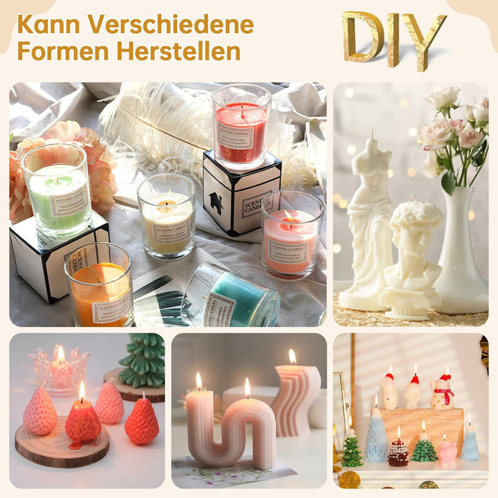 KEARLGMBH Kerzen Selber Machen Set, DIY Kerzenherstellung Kit für Erwachsene Anfänger Kinder mit 8 *