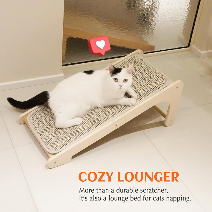 PETKARAY Kratzbrett Katze, 68 cm Hohe L-förmiger Sisal Kratzsäule, Dual-Use Kratzpads für Katzen, Ka