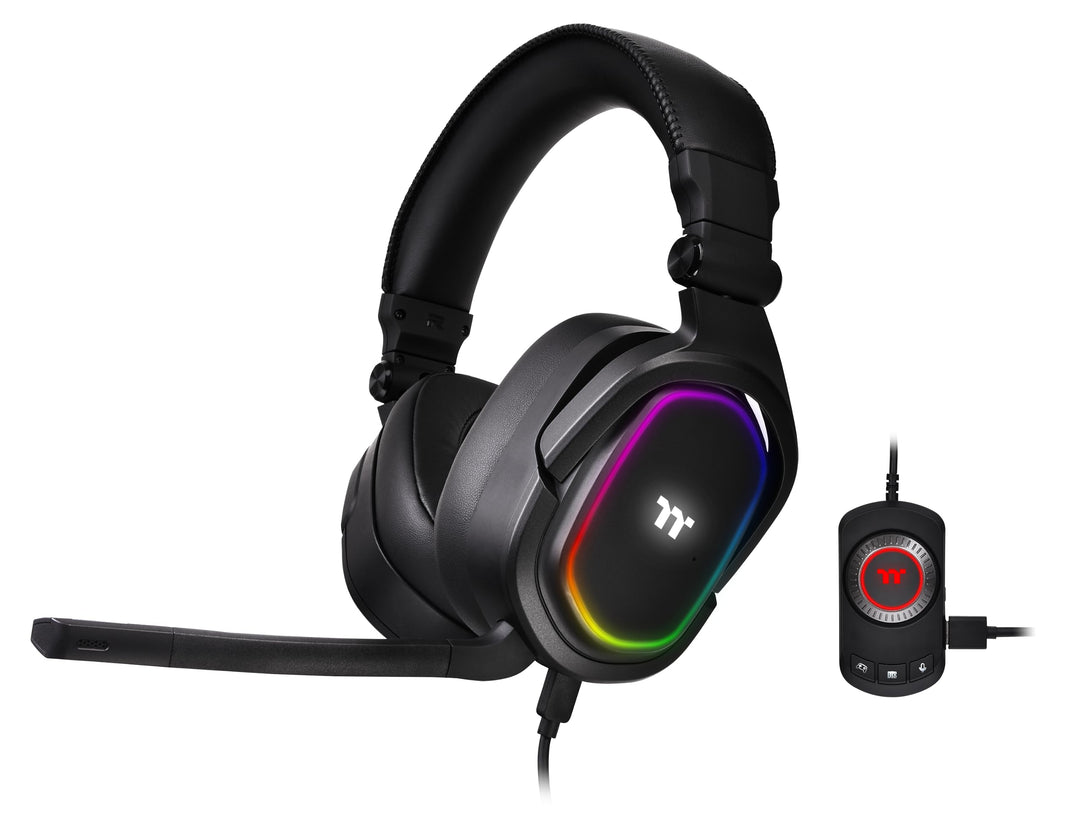Thermaltake Argent H5 RGB 7.1 Surround-Sound Gaming Headset bidirektionales Mikrofon Memory-Foam Ohr