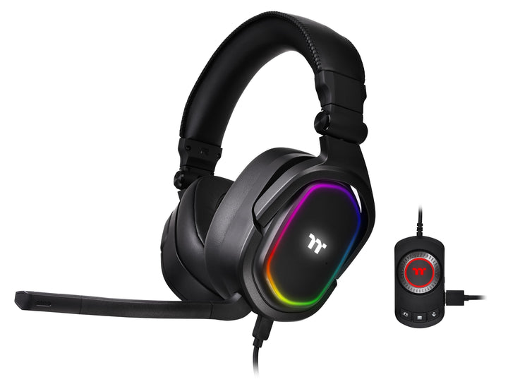 Thermaltake Argent H5 RGB 7.1 Surround-Sound Gaming Headset bidirektionales Mikrofon Memory-Foam Ohr