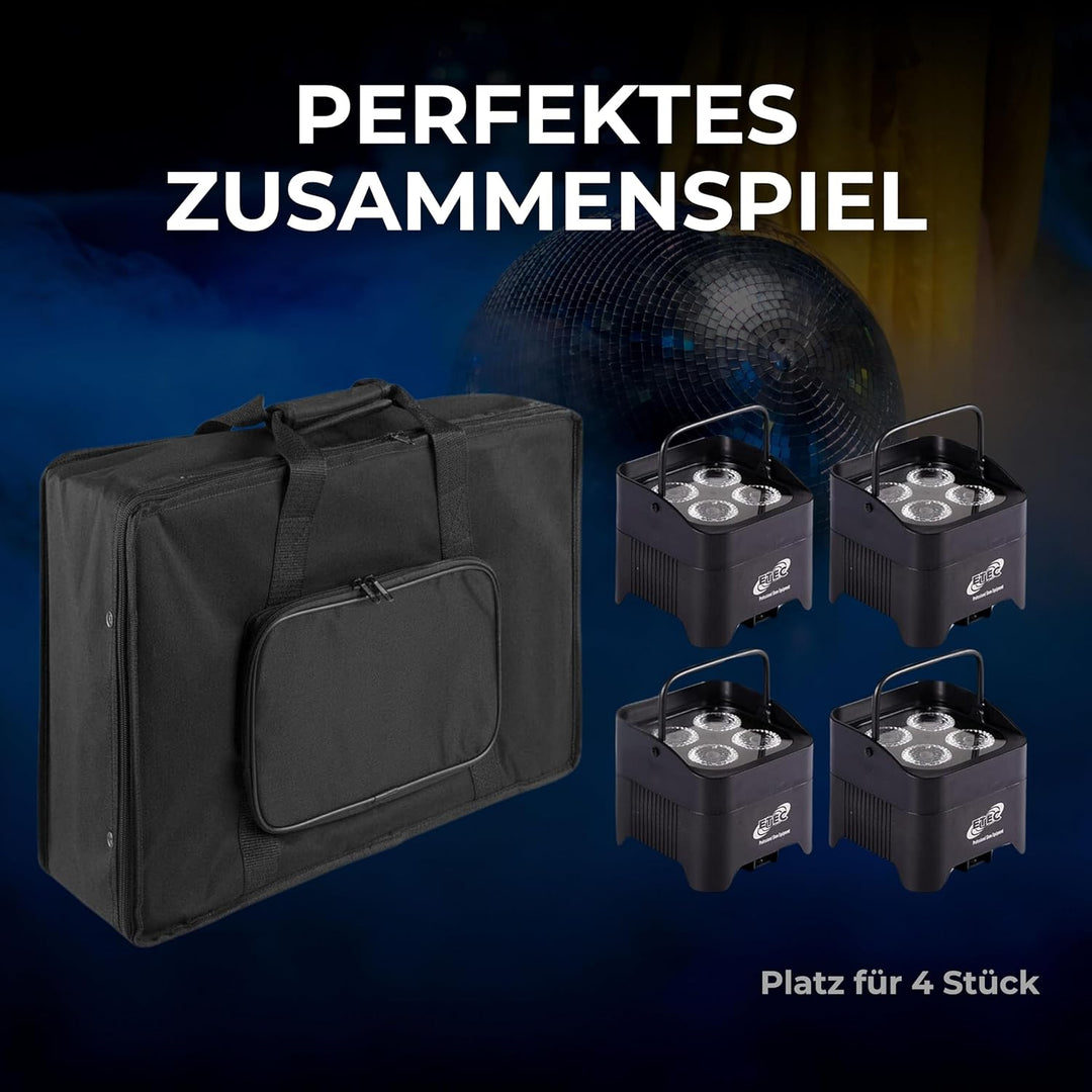 Softcase Transporttasche passend für ETEC Akku LED Par Scheinwerfer E412 Party Effekt DJ Hochzeit Bü