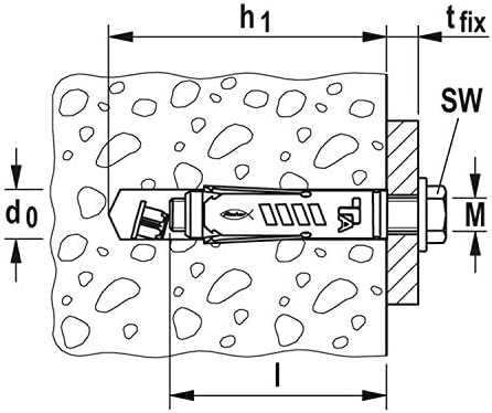 Stahldübel TA M 6 S/10 Y mit Sechskantschraube, 3er Pack M6 + vite, 3er Pack Single, M6 + vite, 3er