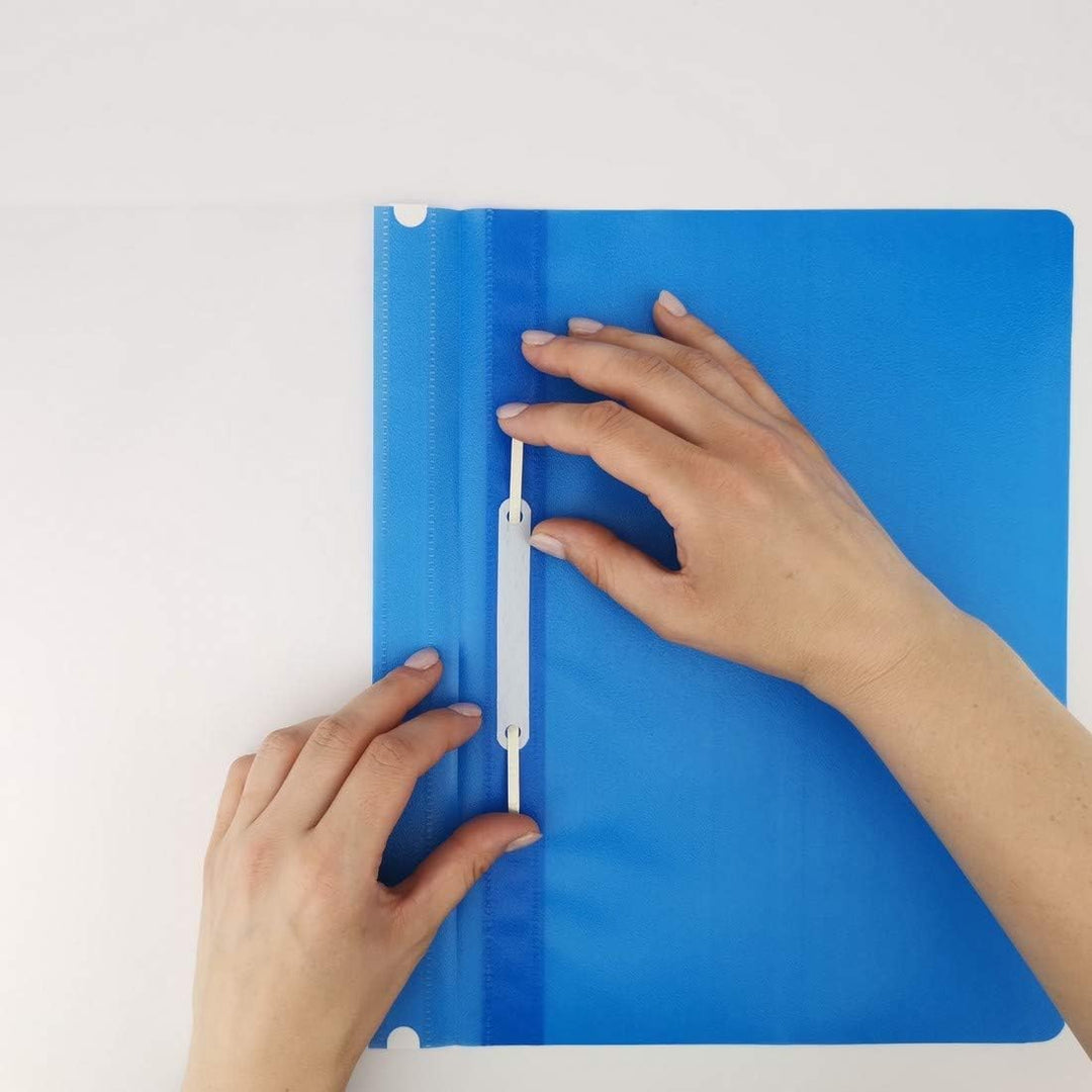 D.RECT 25 Stück | Schnellhefter A4 aus Kunststoff mit transparentem Vorderdeckel | Plastik-Schnellhe