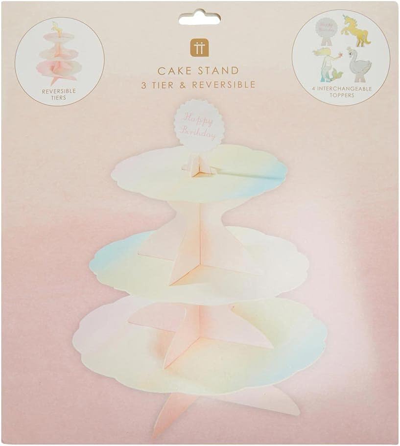 Talking Tables We Heart Pastels, Doppelseitiger Kuchenstand mit 3 Lagen aus Karton, H 37,5 cm x B 30