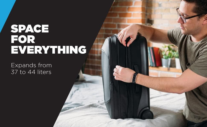 Gomatic Navigator Carry-On 37-44 L Black | Reise-Trolley | Rollkoffer mit Zwillingsrollen | Handgep?