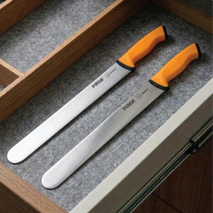 Pirge Duo Dönermesser 50 cm Gelb - Aufschnittmesser - Schärfstes Döner Langmesser - Schneidemesser -