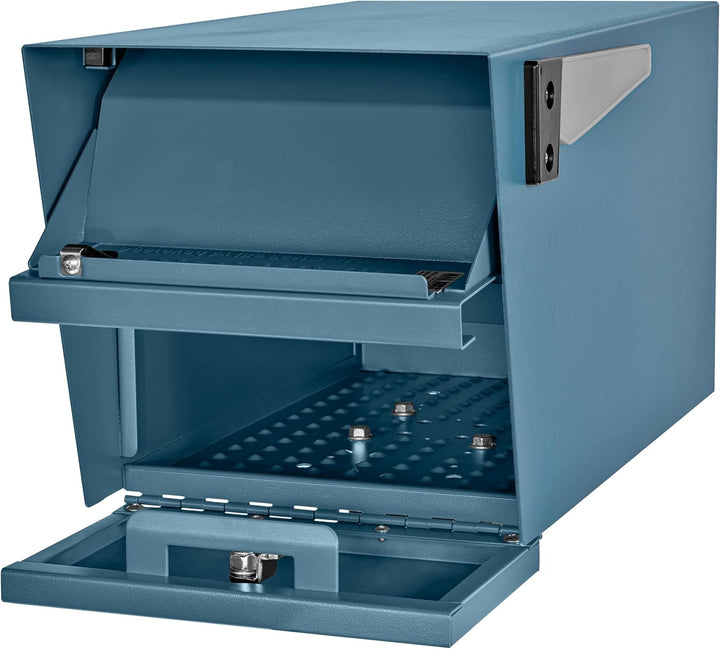 Mail Boss 7584 Mail Manager Sicherheitsbriefkasten mit Bordsteinkante, Century Blue, Century Blue