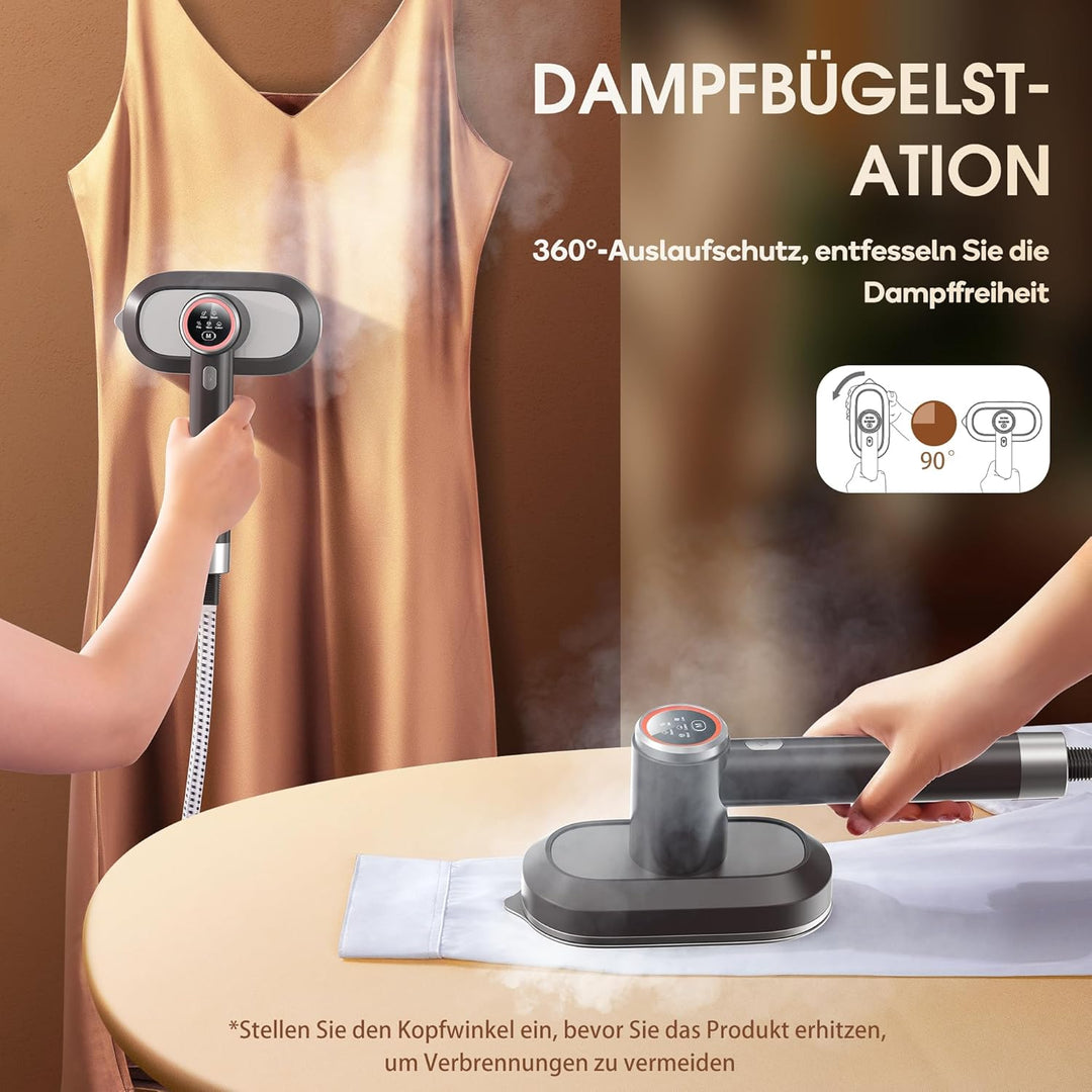 Newbealer Dampfbügelstation, 1600W Bügelstation für Kleidung, 3 Dampfstufen Dampfbügeleisen, 30s Sch