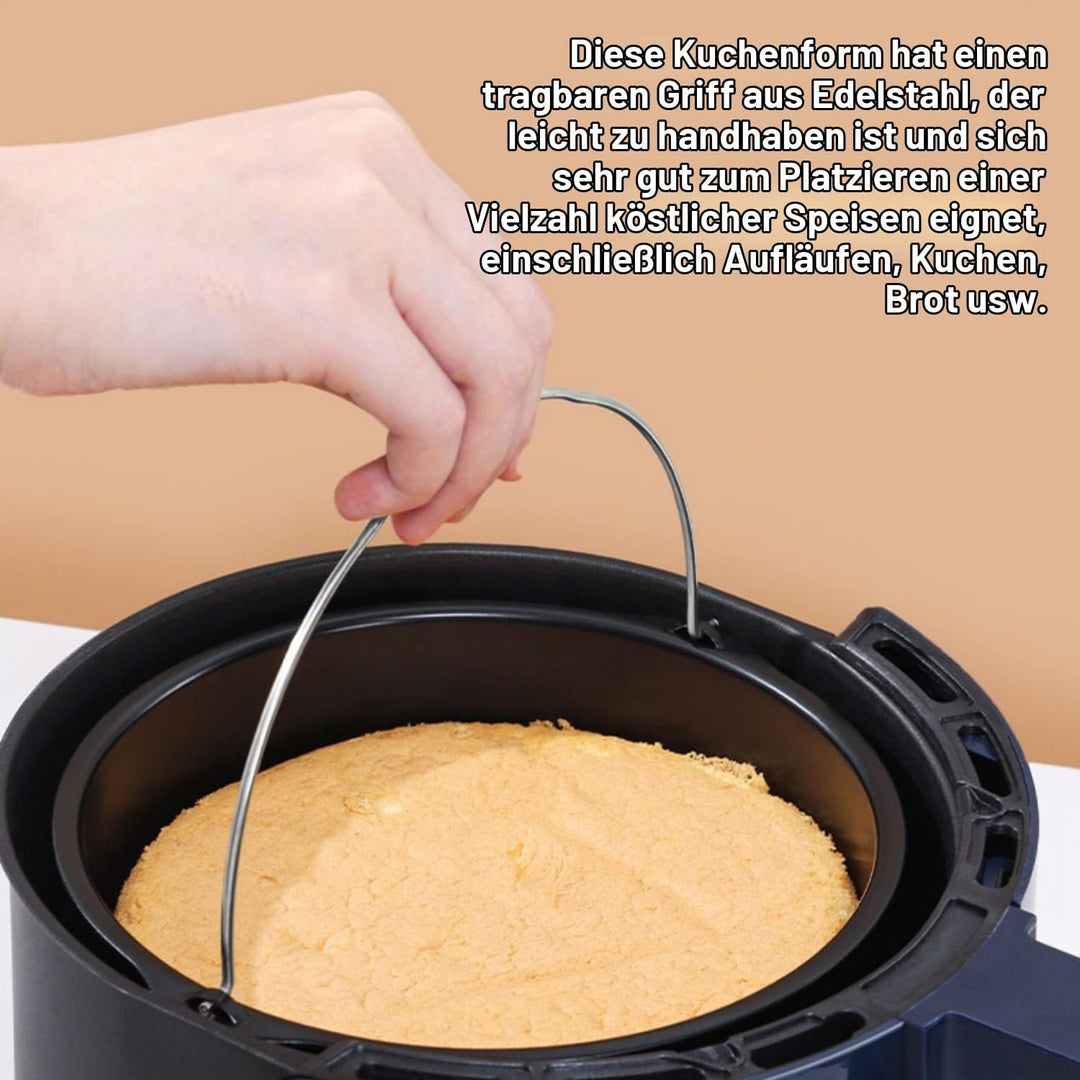 Kuchenform 7 Zoll Backform Antihaftbeschichtung für Luftfritteuse Kuchenform Luftfritteuse Zubehör B