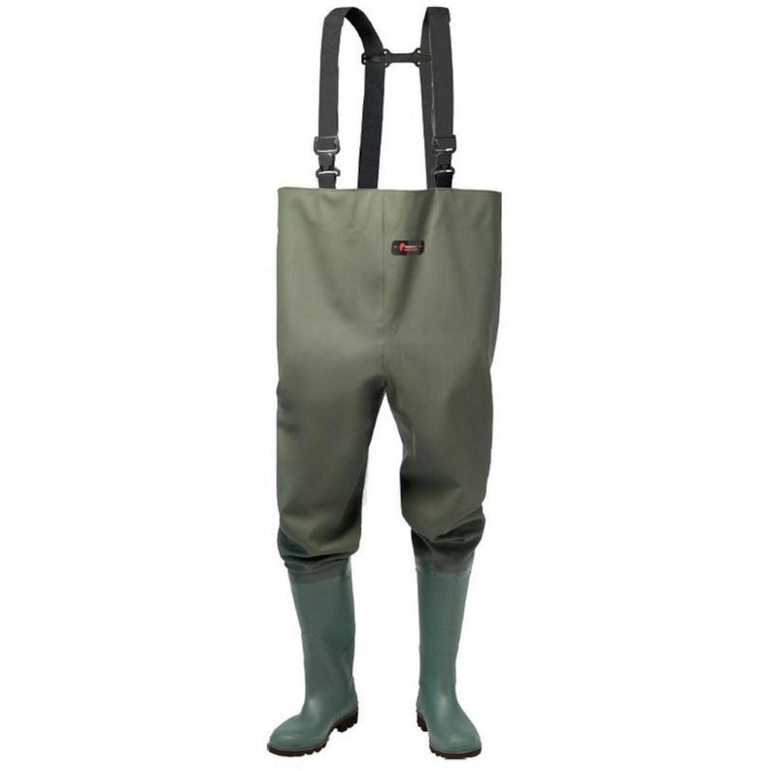 Wathose m.Stiefel Gr.40 oliv PVC-beschichtetes Gewebe