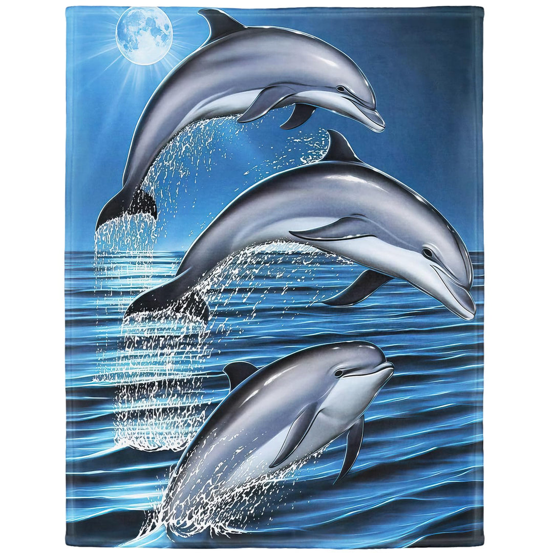 YISUMEI Decke 150x200 cm Kuscheldecken Sanft Flanell Weich Fleecedecke Delphine 150 x 200 cm, 150 x