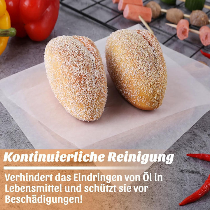 500 Blatt Butterbrotpapier, 28x38CM Butterpapier Zuschnitte, Käsepapier, Brotpapier Weiss, Wachspapi