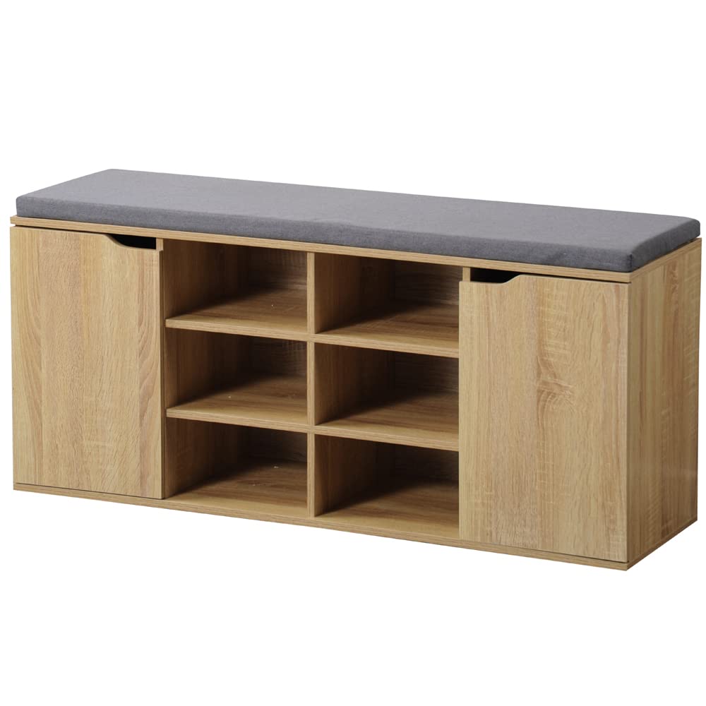 Kesper | Schuhschrank mit Sitzkissen, Material: Faserplatte, Masse: B103,5 x H48 cm x L29,5 cm, Farb