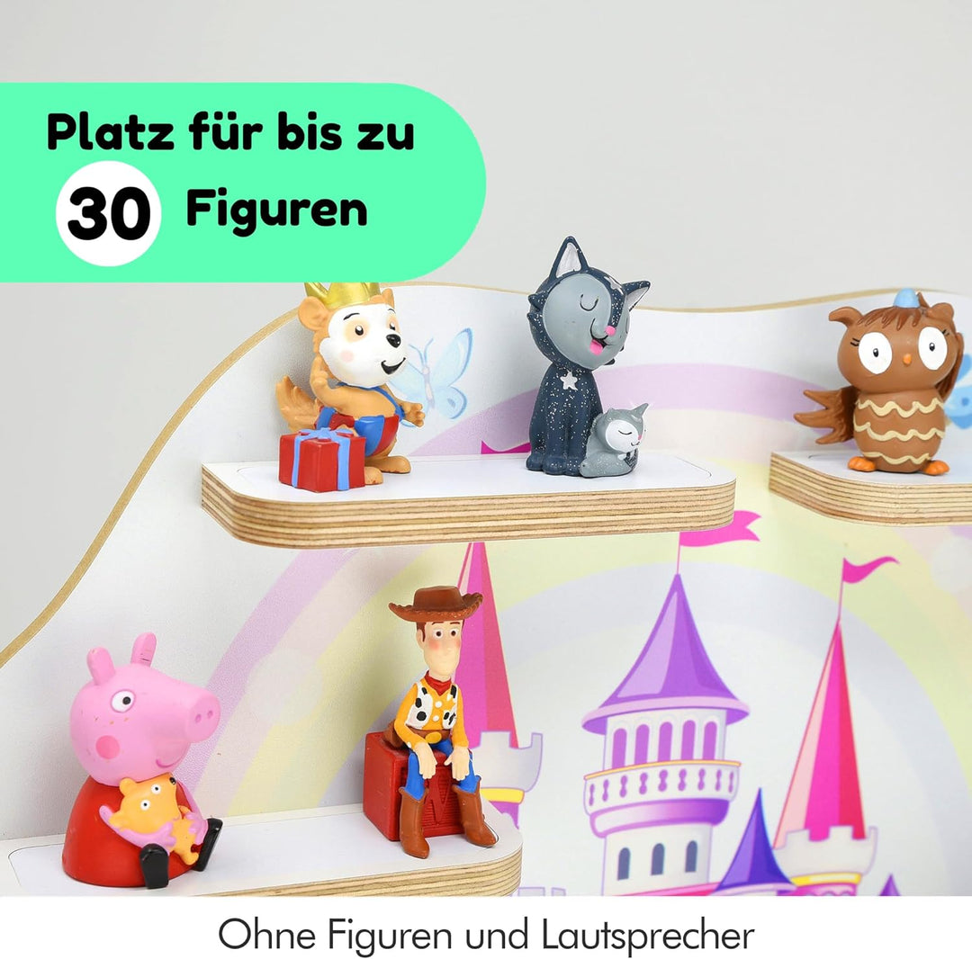 stadtecken Holzregal passend für Toniebox 2 I Geeignet für ca. 30 Tonies I Perfekte Aufbewahrung im