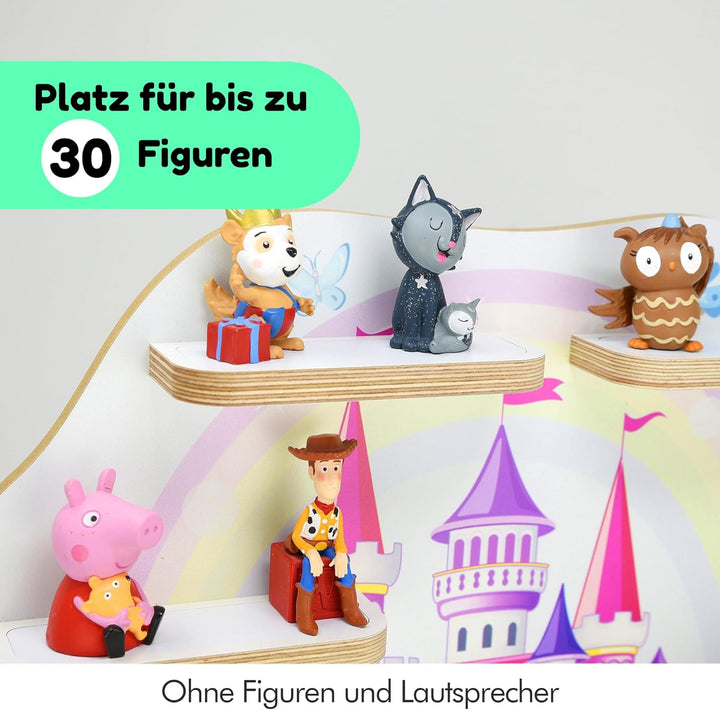 stadtecken Holzregal passend für Toniebox 2 I Geeignet für ca. 30 Tonies I Perfekte Aufbewahrung im