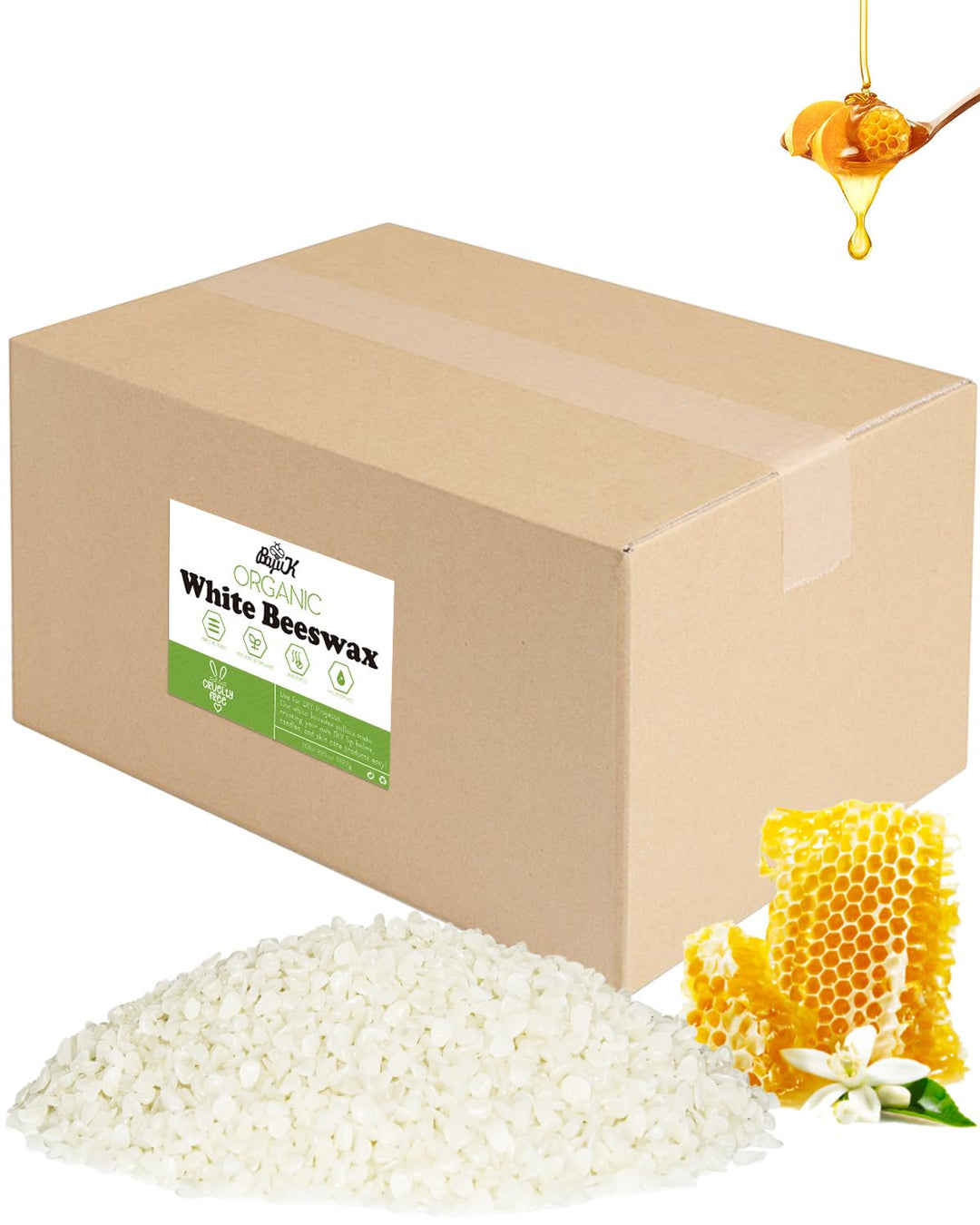 BOYUJK Weisse Bienenwachs Pastillen 4.5KG, Kerzenwachs für die Kerzenherstellung, Bienenwachs für Ko