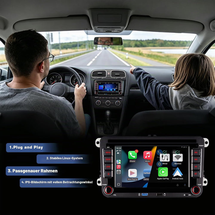Autoradio für VW Golf 5 Golf 6, Wireless CarPlay &amp; Android Auto, DAB+