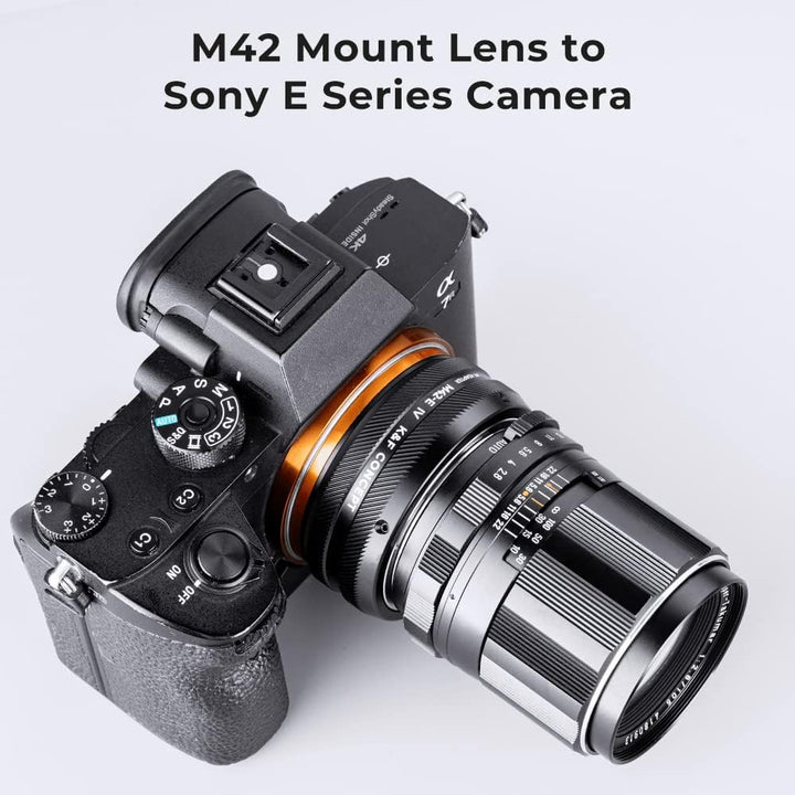 K&F Concept Lens Mount Adapter M42-NEX IV Manueller Fokus Kompatibel mit M42 Objektiv und Sony E Mou