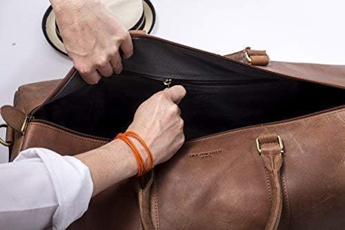 HOLZRICHTER Berlin No 8-2 (L) - Premium Weekender Reisetasche, Sporttasche & Handgepäck aus Leder -