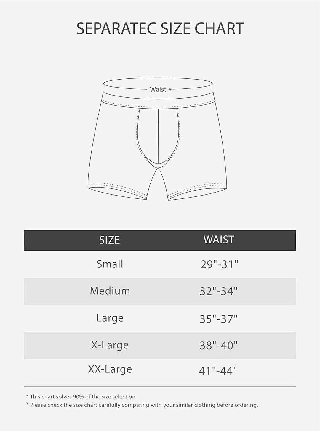 Separatec Herren Boxershorts Glattes Bambus Rayon mit getrennten Beuteln Unterwäsche 3er Pack Boxers
