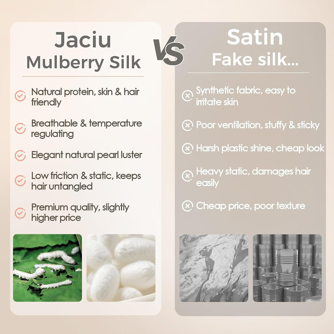 Jaciu 100% Reiner Seidenkissenbezug, 21 Momme beidseitiger Seidenkissenbezug Versteckter Mulberry Si