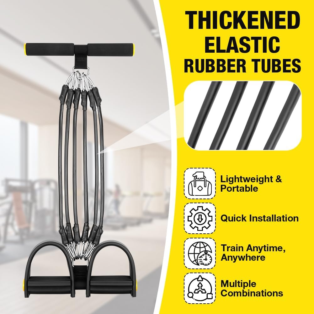Flintronic Verstellbarer Chest Expander Fitness Widerstandsbänder mit 3 Strings o 5 Strings, Verstel