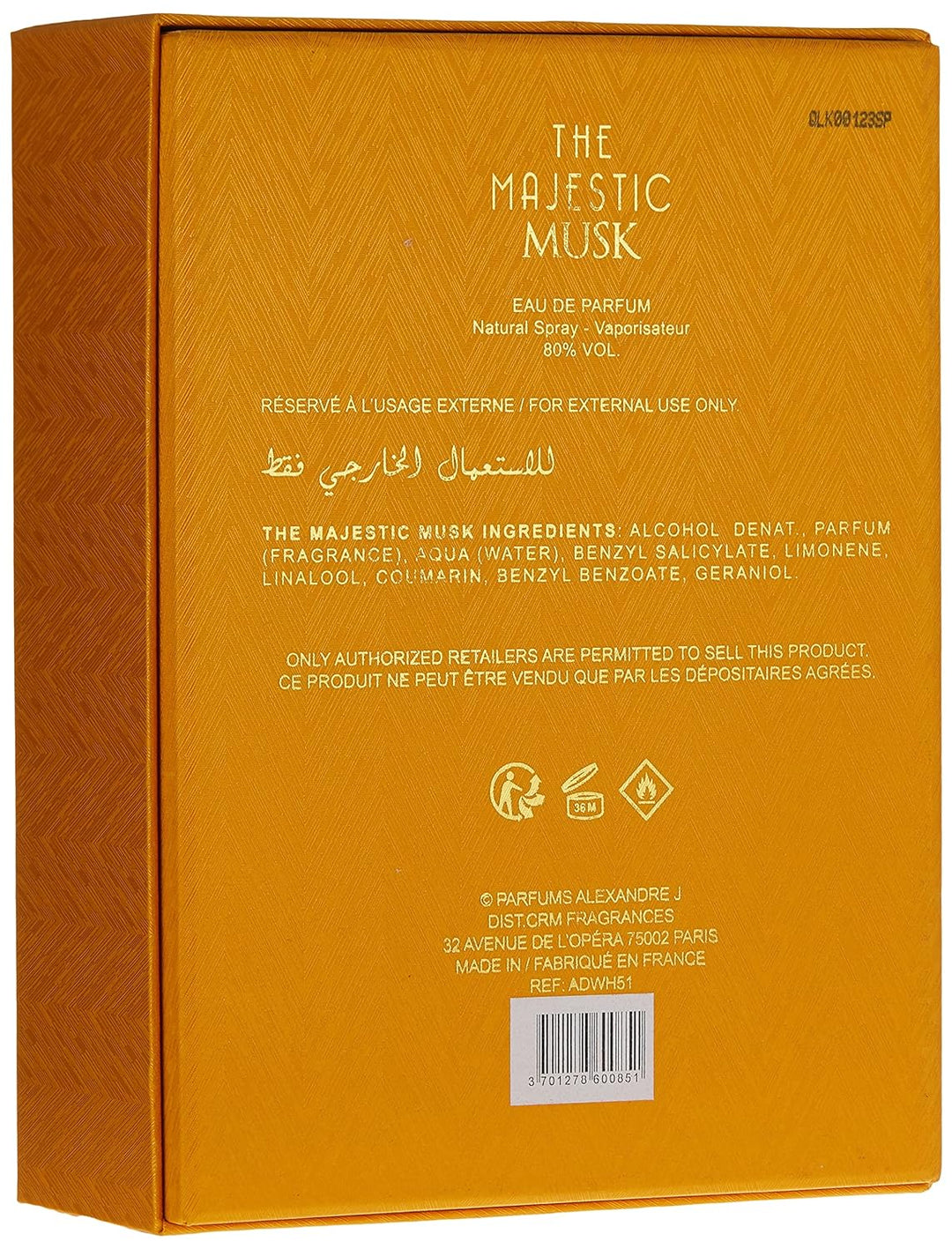 ALEXANDRE J THE MAJESTIC MUSK 100ML EDP 1920 ART DECO'