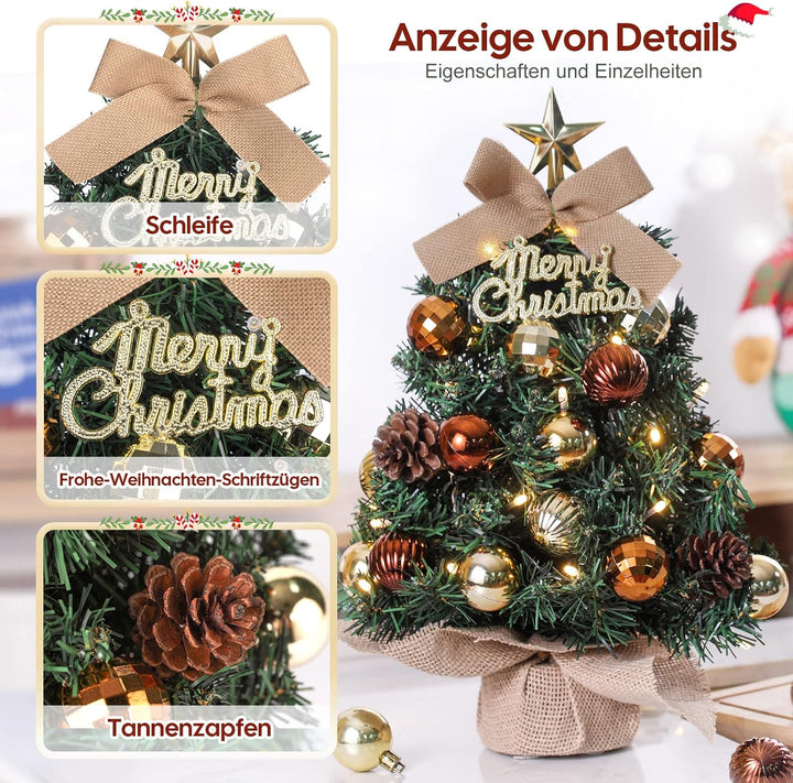 Mini Weihnachtsbaum Kleiner Weihnachtsbaum mit Beleuchtung LED Tisch Weihnachtsbaum klein künstlich