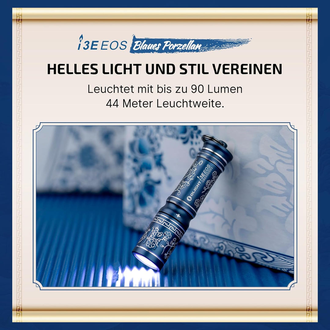 OLIGHT I3E EOS Mini LED Taschenlampe Schlüsselanhänger 90 Lumen und 44m Reichweite, kleine Flashligh