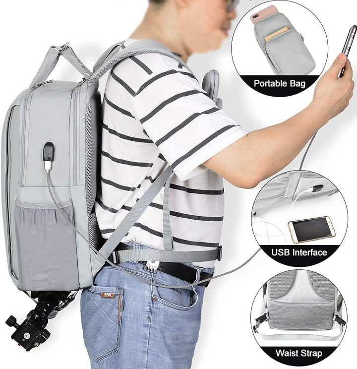 CADeN Kamerarucksack Wasserabweisend Diebstahlsicher 15.6 &