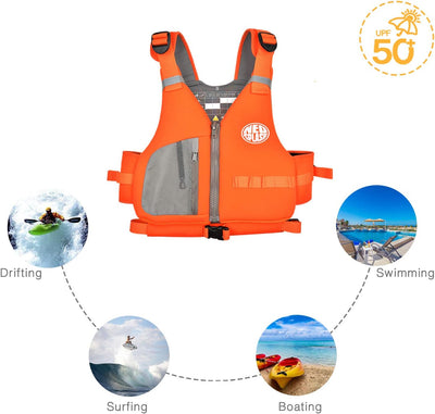 Schwimmlernweste Erwachsene, Schwimmhilfe, Festtoffweste ideal für den Wassersport, Kajak, Bootfahre
