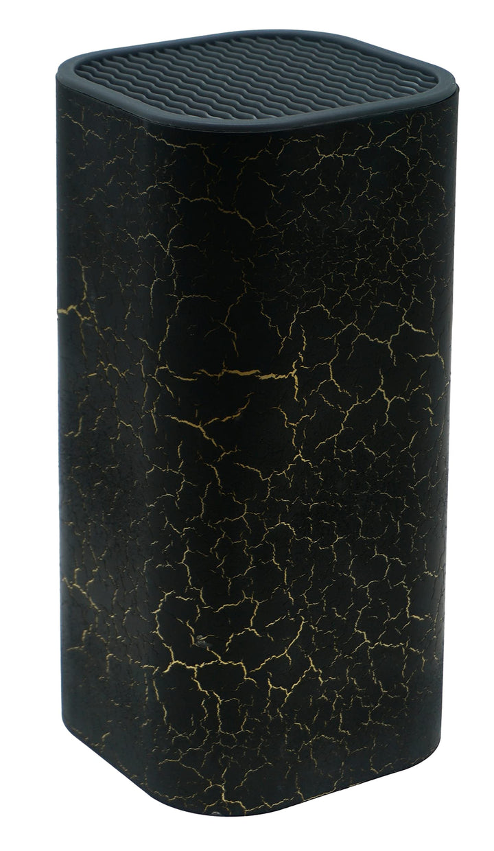 Lashuma Küchenmesser Block gross, Eckiger Messerhalter Motiv: Rauch, Messeraufbewahrung 11x11x23 cm,