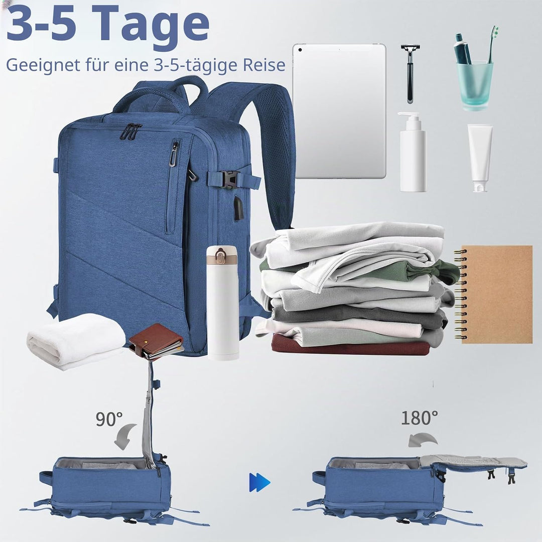 Leyrica Handgepäck Reiserucksack 45x36x20 für Easyjet, Rucksack Travel Backpack Wasserdichter Tagesr