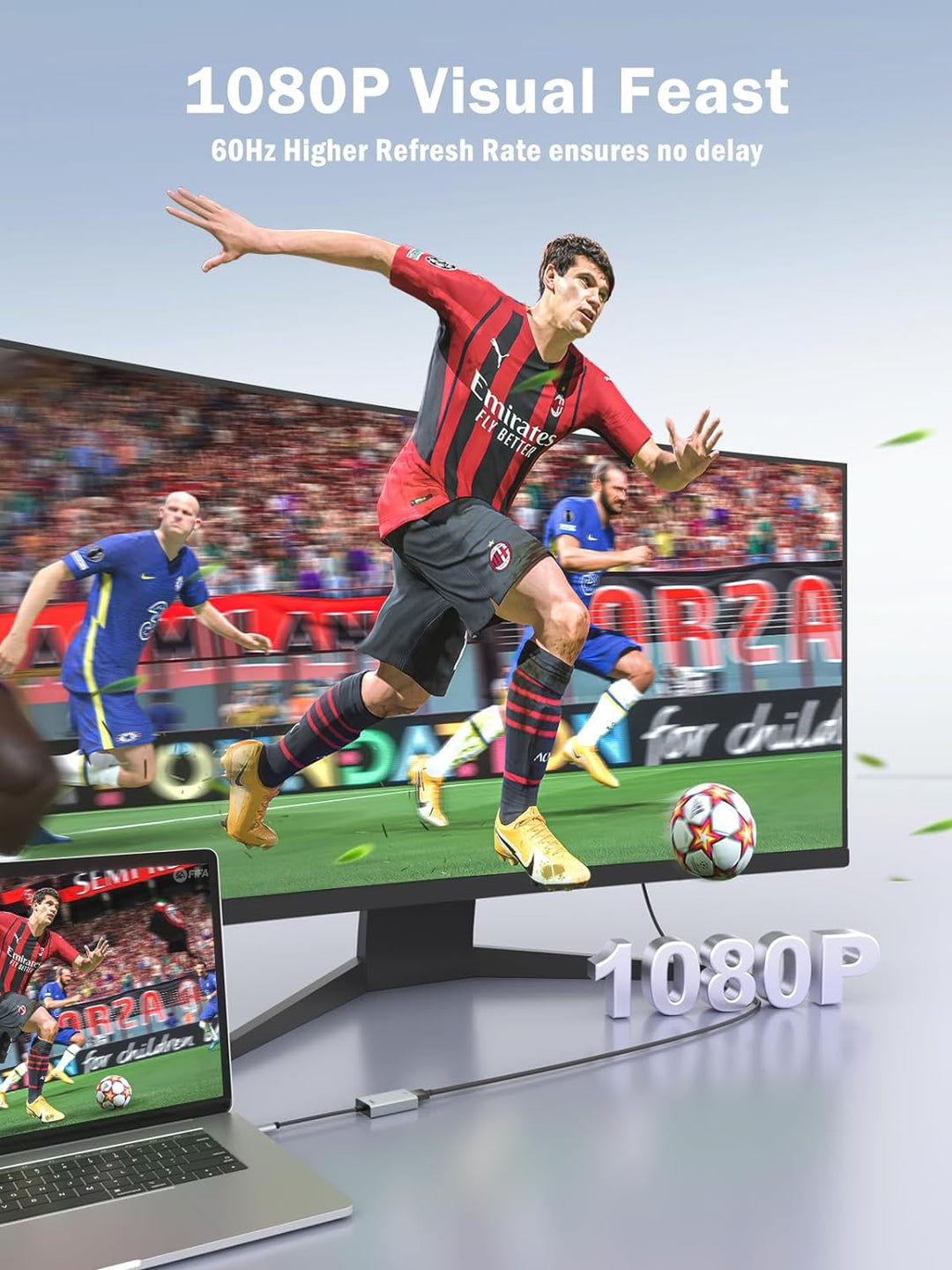 Lemorele USB zu HDMI Adapter für MacBook Air/Pro/Mini, 1080P@60Hz USB auf HDMI für Mac Unterstützt M