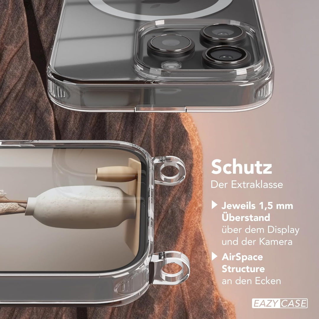 EAZY CASE - Handykette kompatibel mit iPhone 16 Pro Kette zum Umhängen Stossfest Handyhülle für Appl