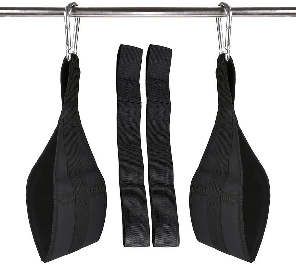 HemeraPhit Bauchgurt Arm Hänger Gürtel Pull Up Crunch Sling Workout verstellbar Schwarz, Schwarz