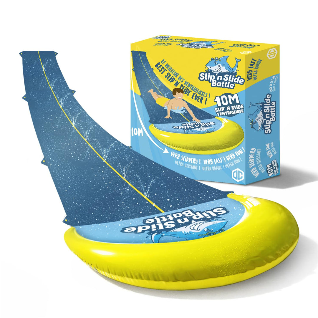 Offizielle VentriBattle® | Zweibahn-Rutschmatte | Anschliessbarer Wasserschlauch | 10 Meter | Premiu