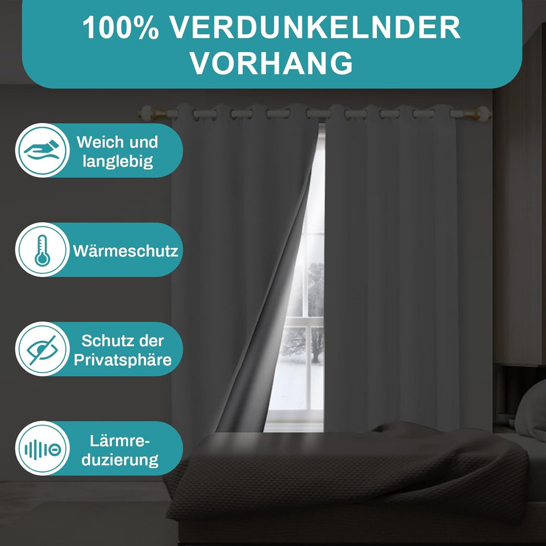Lapalife Wärmeschutzvorhang für Tür Doppellagige Winter Vorhang mit Ösen Vorhänge Wärmeisolierend Vo