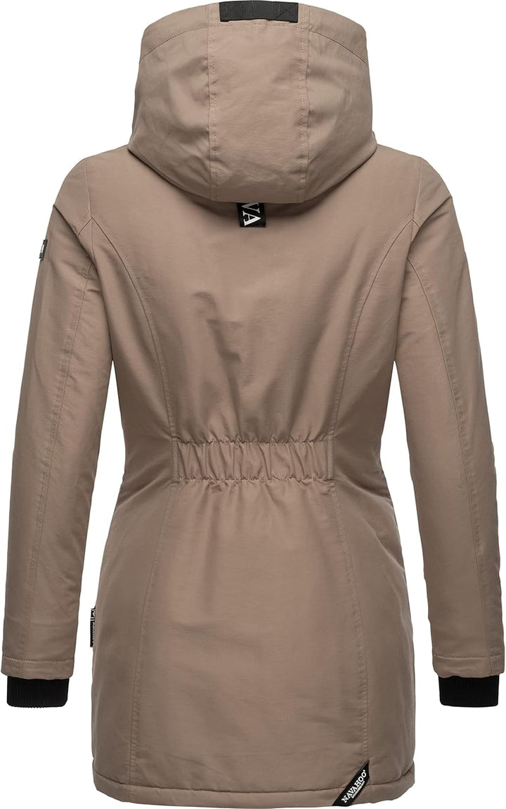 Navahoo Damen Warmer Winter Kurzmantel Blizzardstorm XS-3XL XS Taupe Grey, XS Taupe Grey