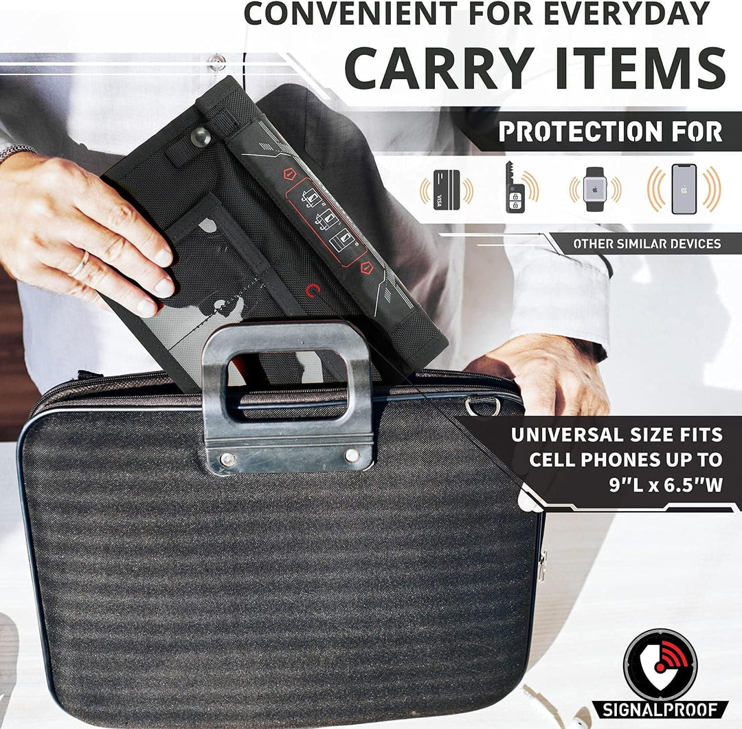 Mission Darkness NeoLok Faraday-Tasche mit Fenster für Telefone (+ sicherer Magnetverschluss und tra