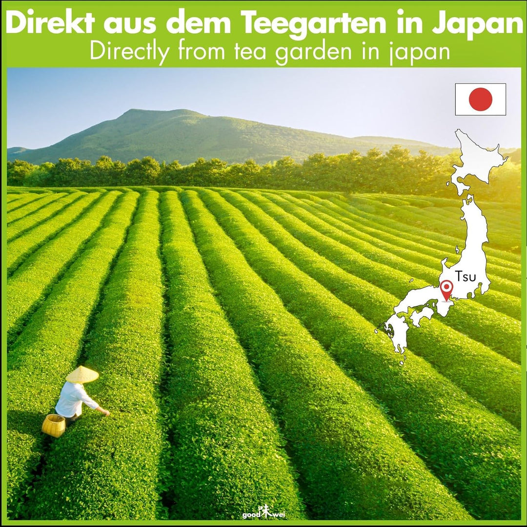 Goodwei BIO Matcha aus Japan im Matcha-Set komplett mit hochwertiger Matcha Schale aus Keramik, Matc