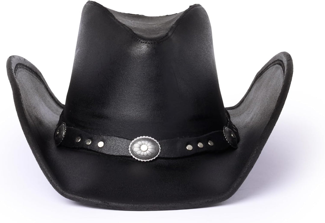 Herren Leder Outback Hut schwarz gro?