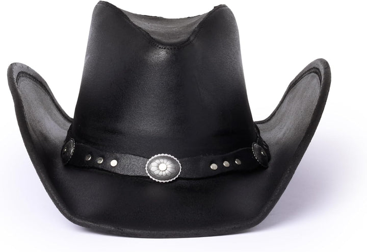 Herren Leder Outback Hut schwarz gro?