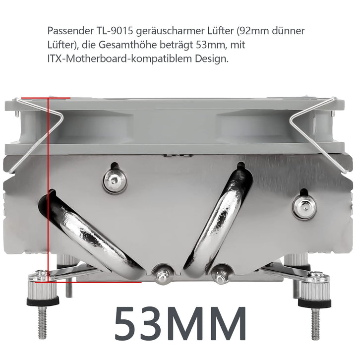 Thermalright AXP90-X53 Low Profile CPU-Luftkühler, 53mm Höhe, TL-9015 Slin PWM Lüfter, AGHP Technolo