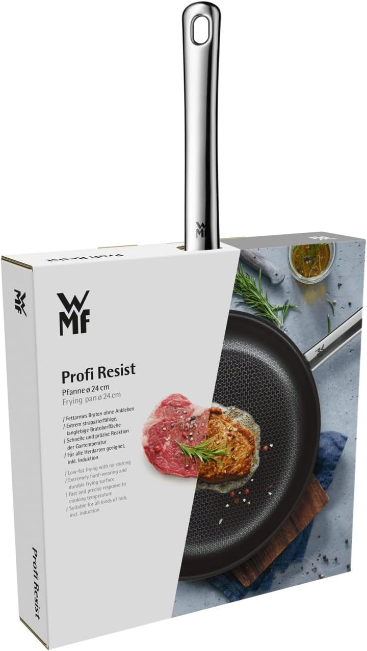 WMF Profi Resist Bratpfanne Induktion 24 cm, Mehrschichtmaterial beschichtet, Wabenstruktur, Edelsta